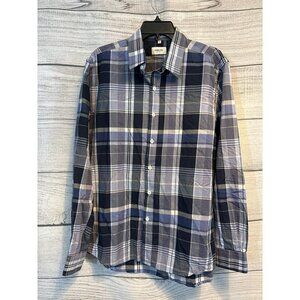 Hyden Yoo Mens Plaid Blue Button down Size L